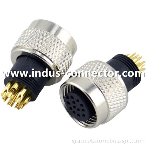 12 contacts straight auto molded cable connector